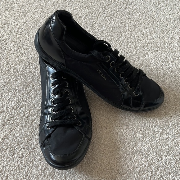 Prada Sneakers in Nylon with Leather Trim - Picture 1 of 9